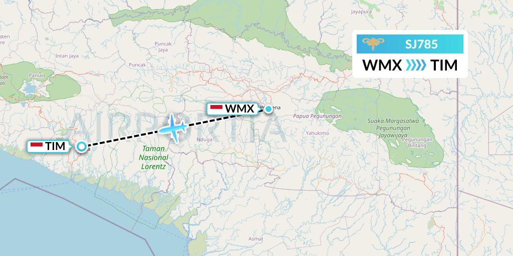 SJ785 Flight Status Sriwijaya Air: Wamena to Timika (SJY785)