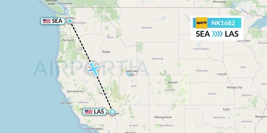 NK1682 Spirit Airlines Flight Map: Seattle to Las Vegas