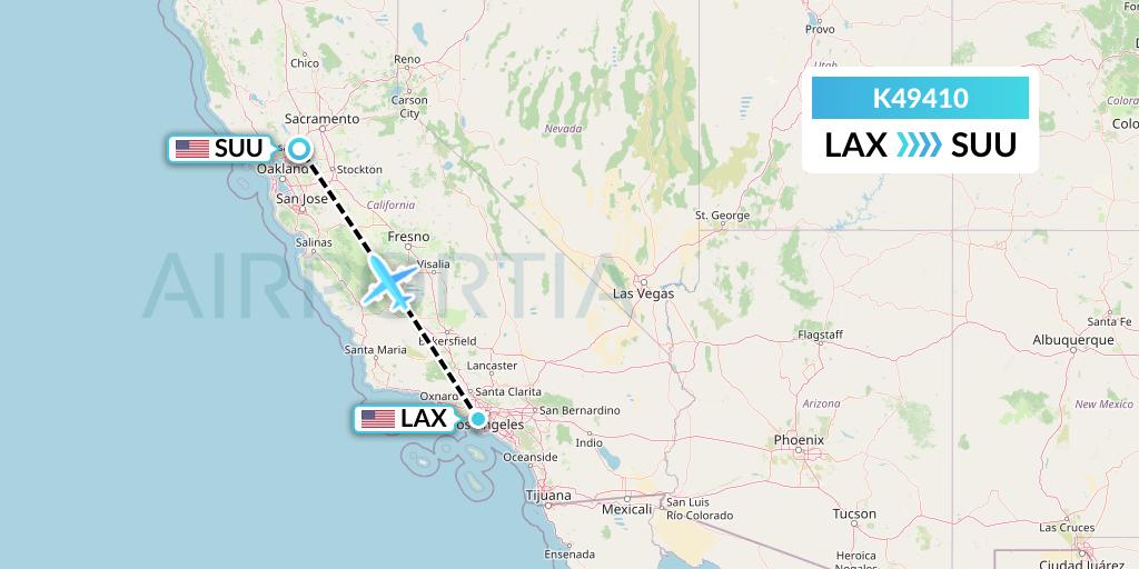 K49410 Kalitta Air Flight Map: Los Angeles to Fairfield