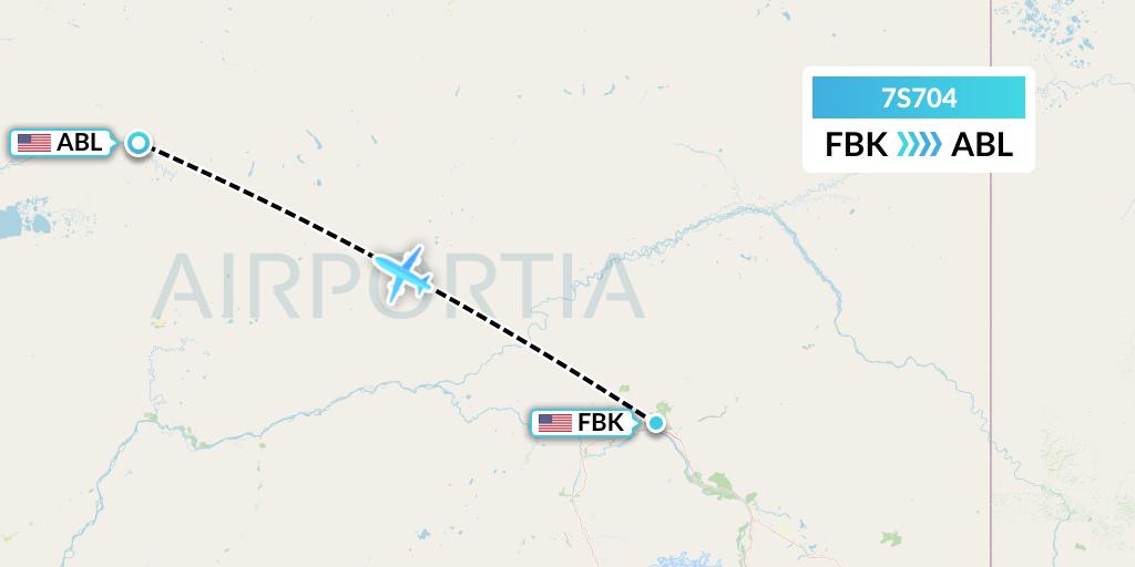 7S704 Ryan Air (USA) Flight Map: Fairbanks-Ft Wainwright to Ambler