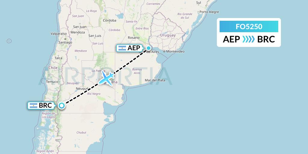 FO5250 Aero Flightops Uk Limited Flight Map: Buenos Aires to San Carlos de Bariloche