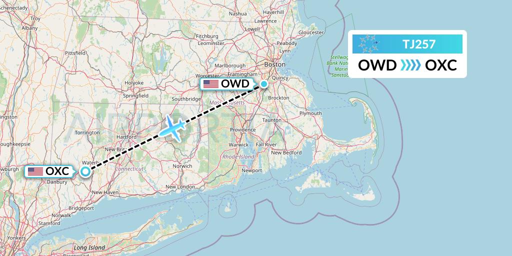 TJ257 Tradewind Aviation Flight Map: Norwood to Oxford
