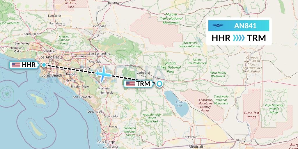 AN841 Advanced Air Flight Map: Hawthorne to Thermal