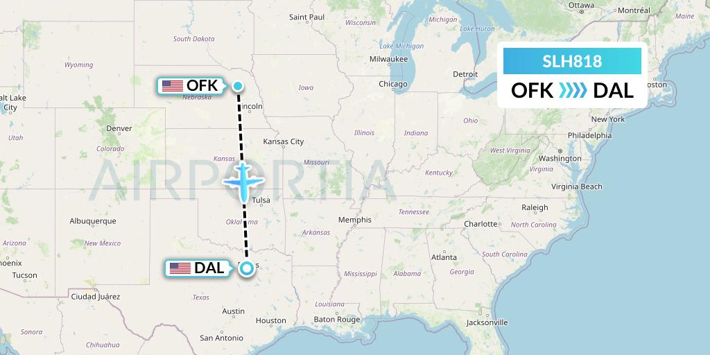 SLH818 Silverhawk Aviation Flight Map: Norfolk to Dallas