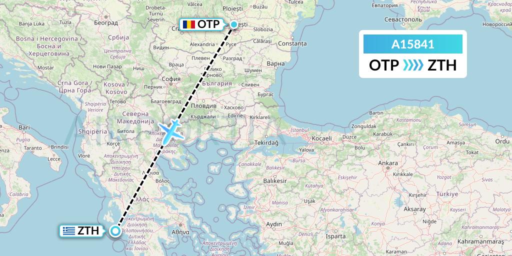 A15841 A.p.g. Distribution Systems Flight Map: Bucharest to Zakynthos