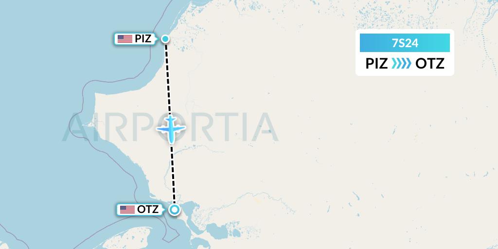 7S24 Ryan Air (USA) Flight Map: Point Lay to Kotzebue