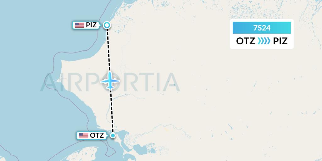 7S24 Ryan Air (USA) Flight Map: Kotzebue to Point Lay