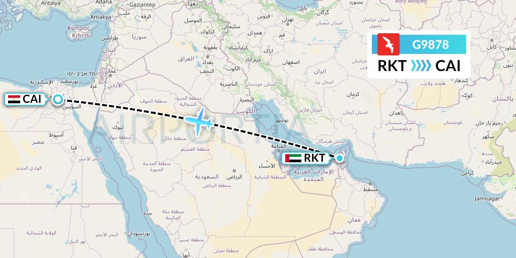 G9878 Air Arabia Flight Map: Ra'sal-Khaymah to Cairo