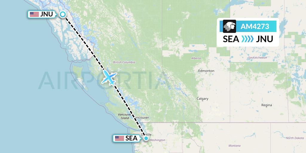 AM4273 Aeromexico Flight Map: Seattle to Juneau