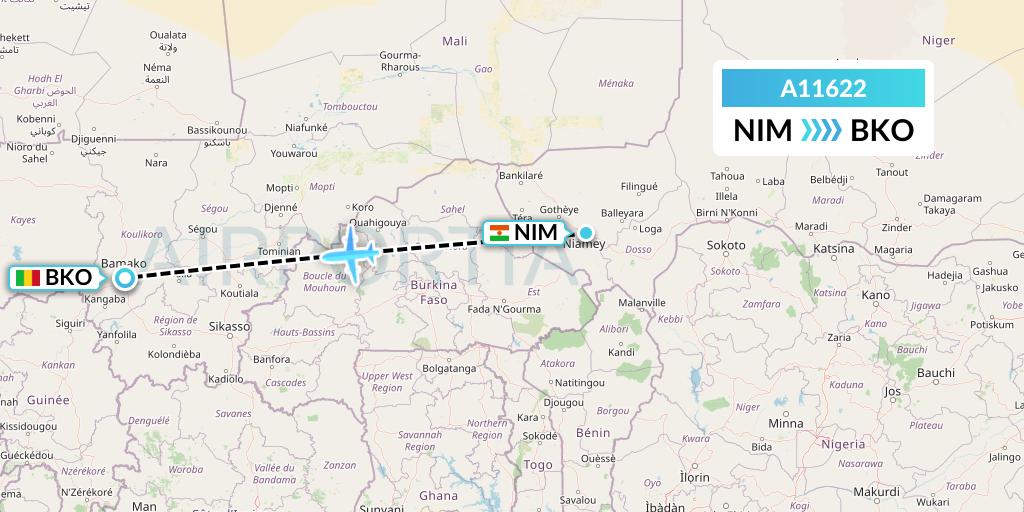 A11622 A.p.g. Distribution Systems Flight Map: Niamey to Bamako