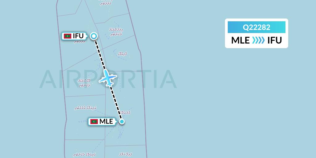 Q22282 Maldivian Flight Map: Male to Ifuru