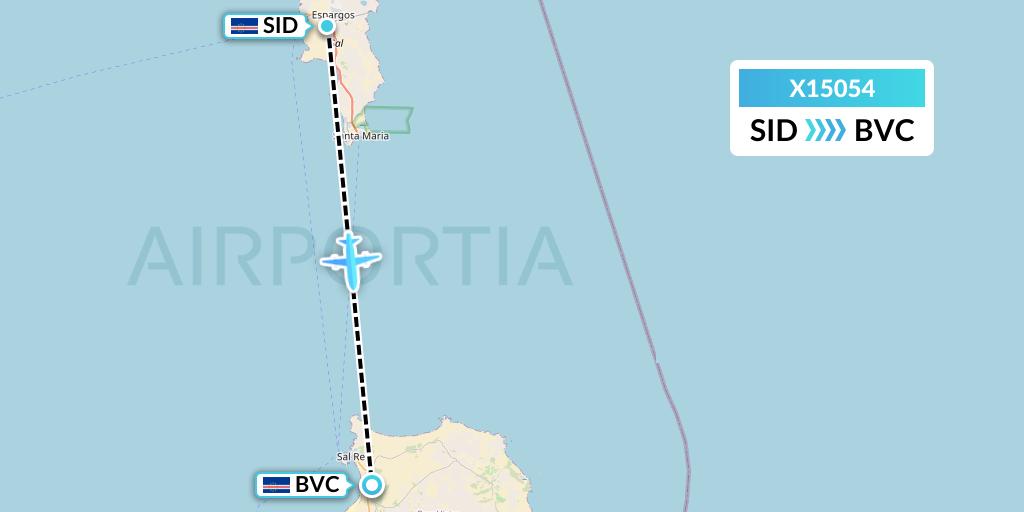 X15054 Nik Airways Flight Map: Espargos to Boa Vista