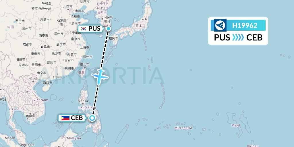 H19962 Hahn Air Systems Flight Map: Busan to Cebu