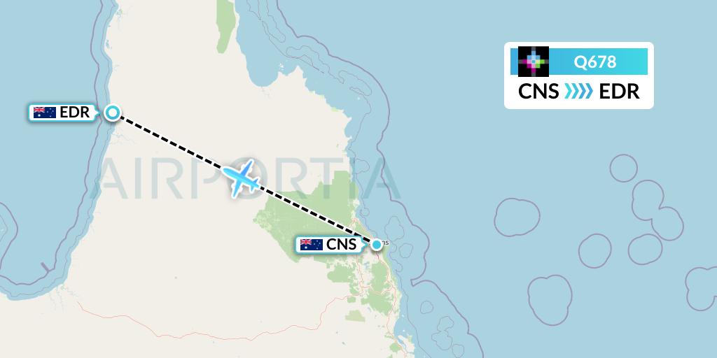 Q678 Volaris Costa Rica Flight Map: Cairns to Australia