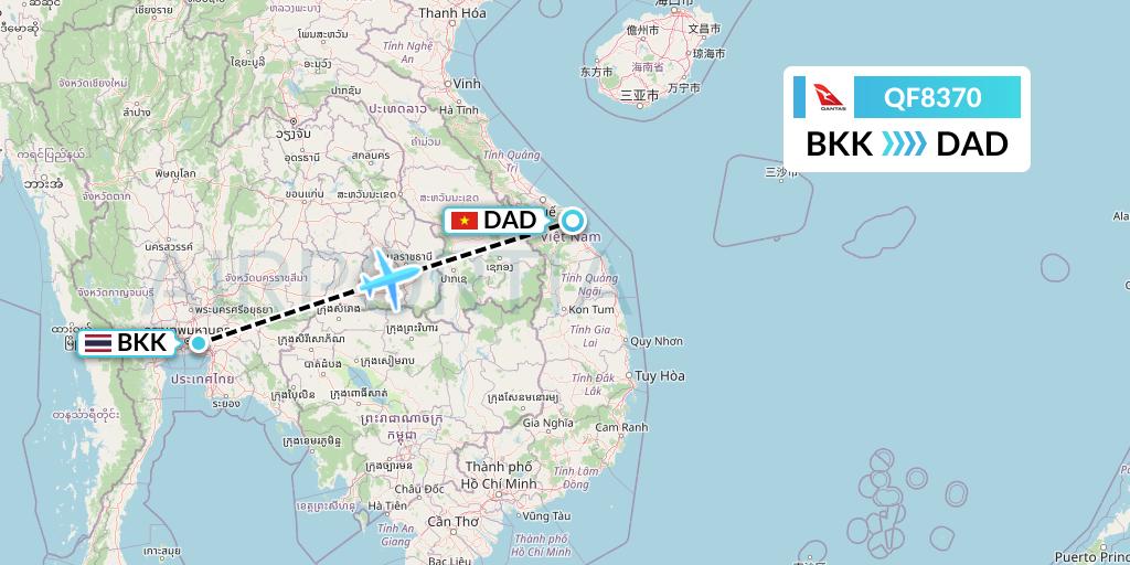 QF8370 Qantas Flight Map: Bangkok to Da Nang