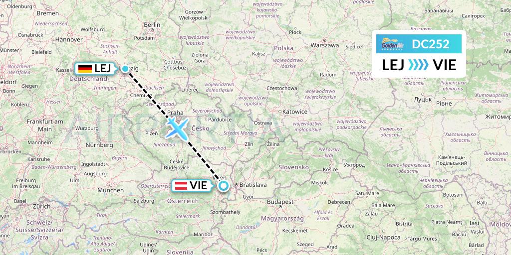 DC252 Braathens Regional Flight Map: Leipzig to Vienna