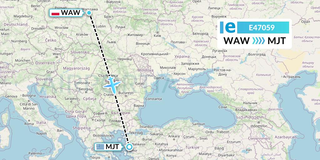 E47059 Estelar Latinoamerica C.A. Flight Map: Warsaw to Mytilene