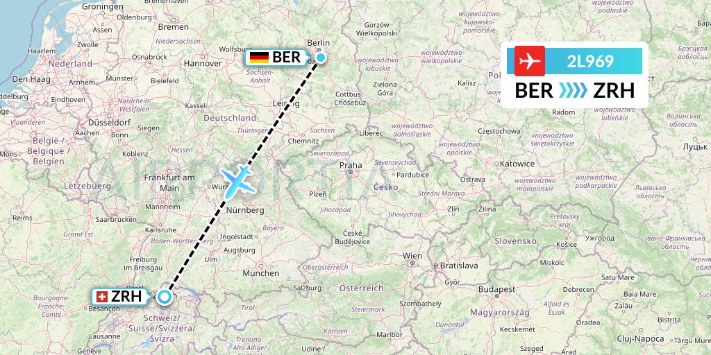 2L969 Helvetic Airways Flight Map: Berlin to Zurich