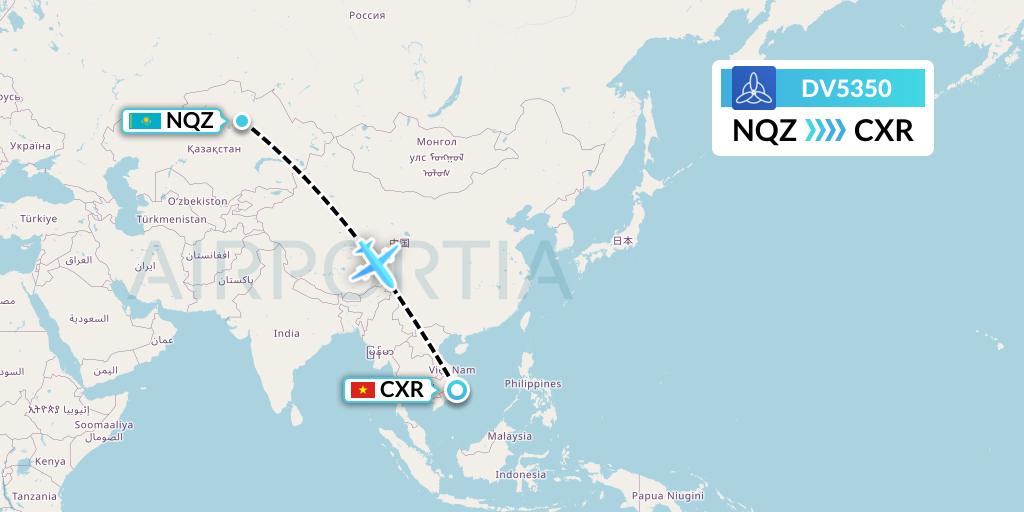 DV5350 SCAT Flight Map: Astana to Nha Trang