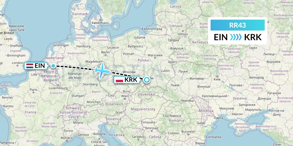 RR43 Royal Air Force Flight Map: Eindhoven to Krakow