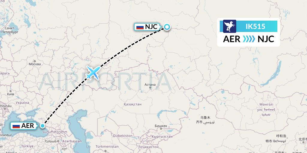 IK515 Air Kiribati Flight Map: Sochi to Nizhnevartovsk