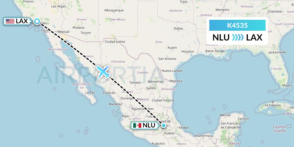 K4535 Kalitta Air Flight Map: Reyes Acozac to Los Angeles