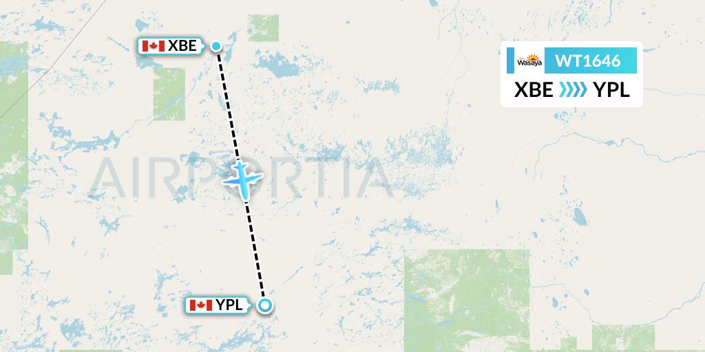 WT1646 Swiftair Flight Map: Bearskin Lake to Pickle Lake