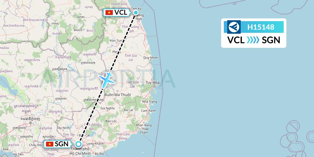 H15148 Hahn Air Systems Flight Map: Chu Lai to Ho Chi Minh City