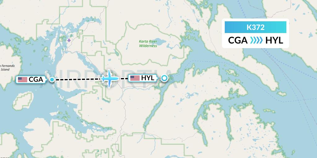 K372 Taquan Air Flight Map: Craig to Hollis