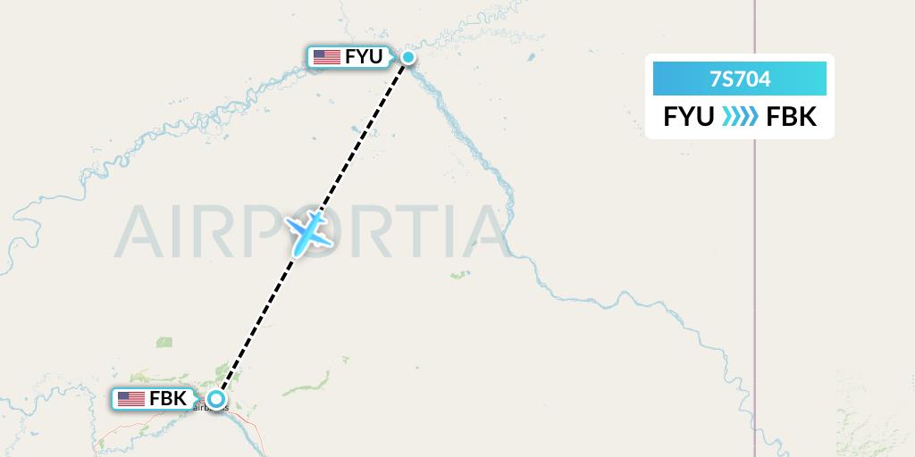 7S704 Ryan Air (USA) Flight Map: Fort Yukon to Fairbanks-Ft Wainwright