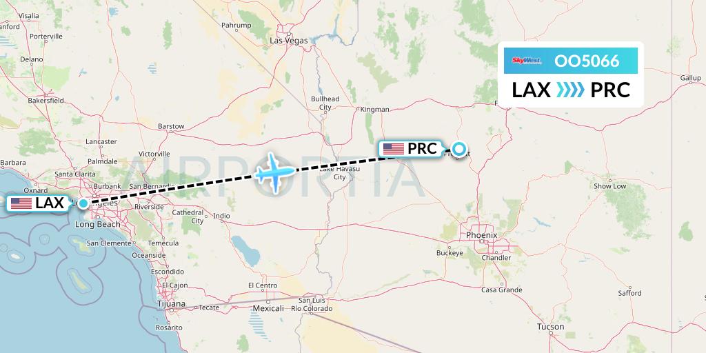 OO5066 SkyWest Airlines Flight Map: Los Angeles to Prescott