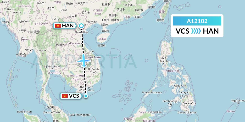A12102 A.p.g. Distribution Systems Flight Map: Con Dao to Hanoi