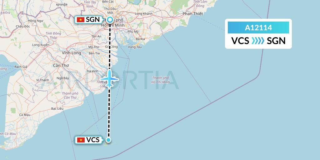 A12114 A.p.g. Distribution Systems Flight Map: Con Dao to Ho Chi Minh City