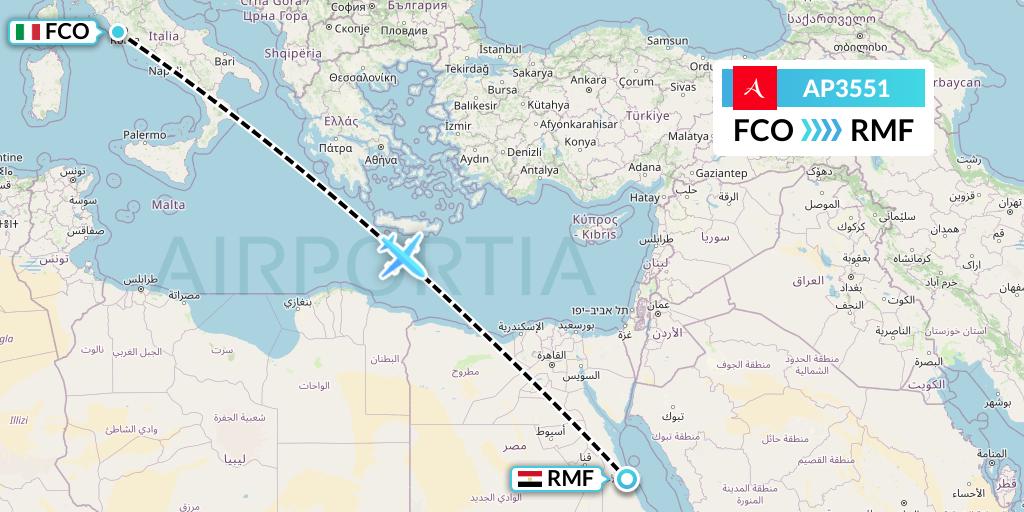 AP3551 AlbaStar Flight Map: Rome to Marsa Alam