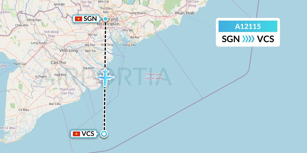 A12115 A.p.g. Distribution Systems Flight Map: Ho Chi Minh City to Con Dao