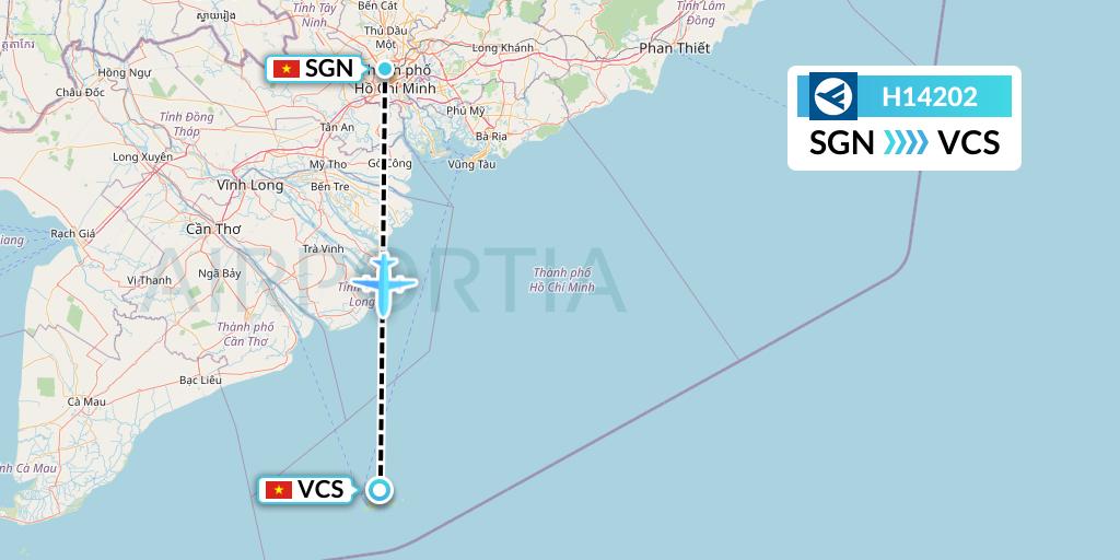 H14202 Hahn Air Systems Flight Map: Ho Chi Minh City to Con Dao