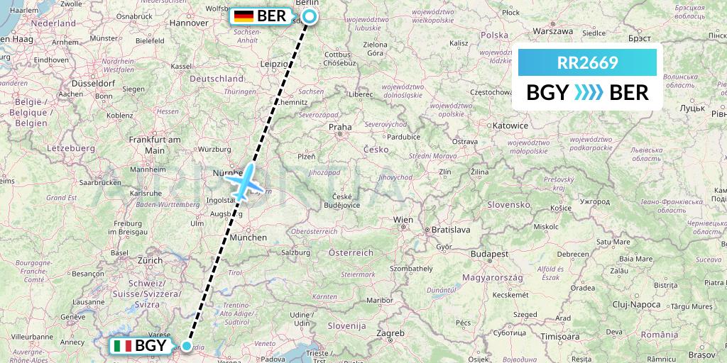 RR2669 Royal Air Force Flight Map: Milan to Berlin