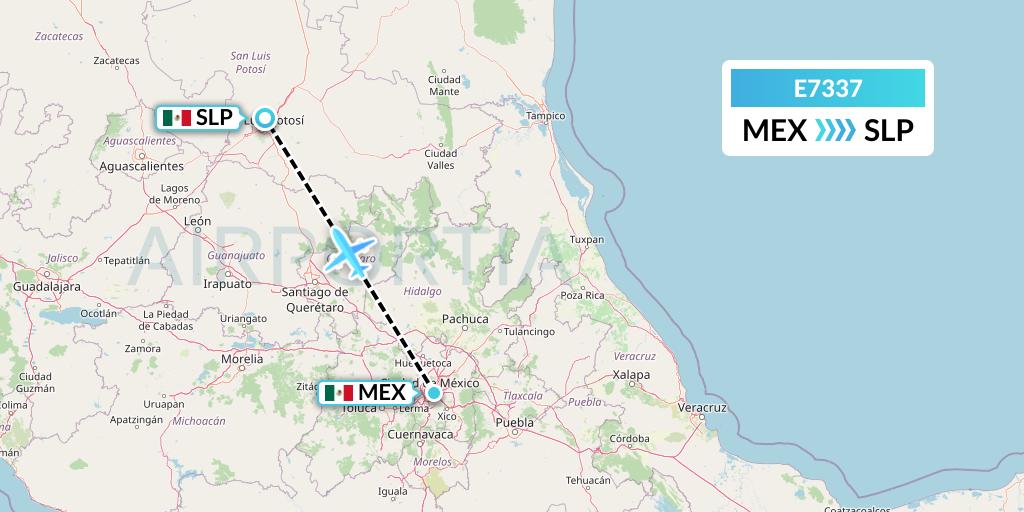E7337 Equaflight Service Flight Map: Mexico City to San Luis Potosi