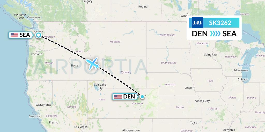 SK3262 SAS Flight Map: Denver to Seattle