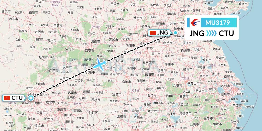 MU3179 China Eastern Airlines Flight Map: Jining to Chengdu