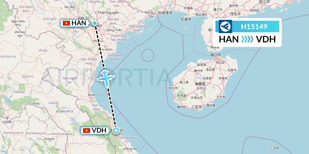 H15149 Hahn Air Systems Flight Map: Hanoi to Dong Hoi