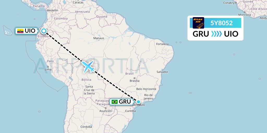 5Y8052 Atlas Air Flight Map: Sao Paulo to Quito