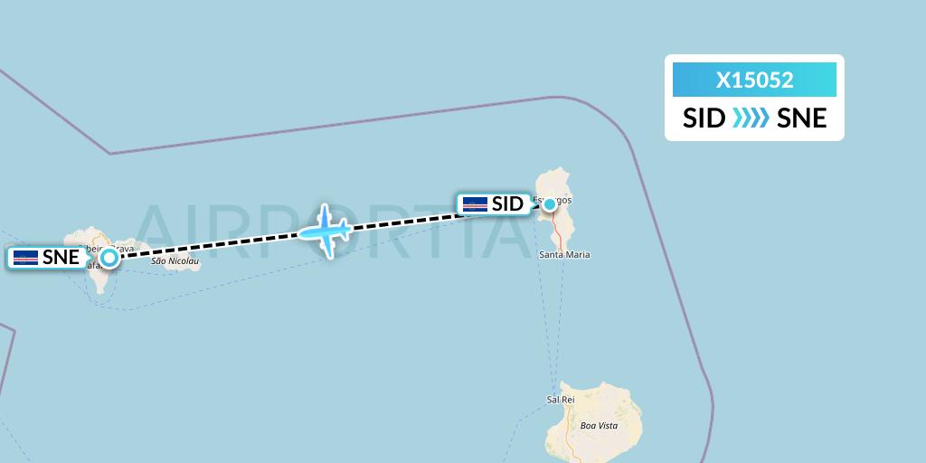 X15052 Nik Airways Flight Map: Espargos to Preguica