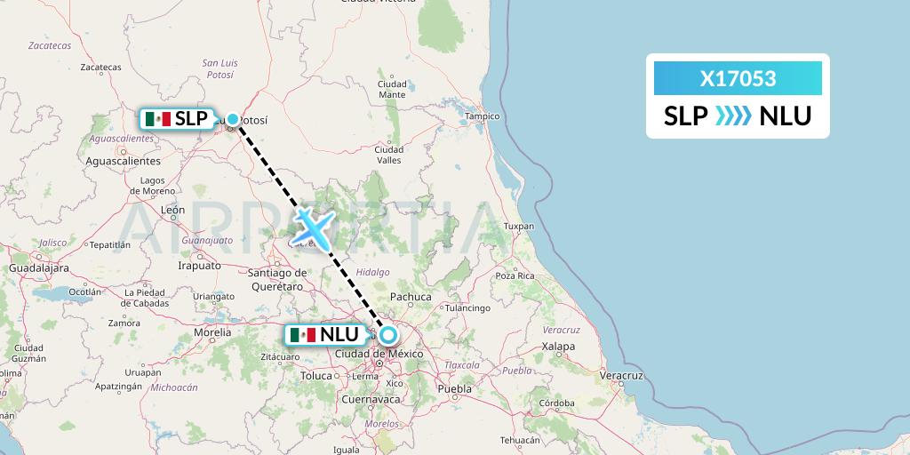 X17053 Nik Airways Flight Map: San Luis Potosi to Reyes Acozac