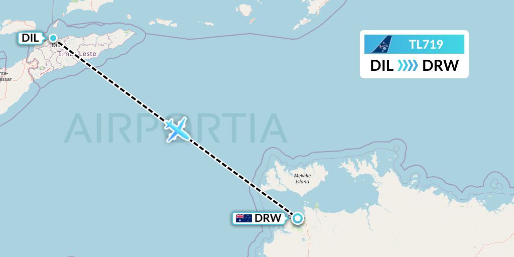 TL719 Airnorth Flight Map: Dili to Darwin