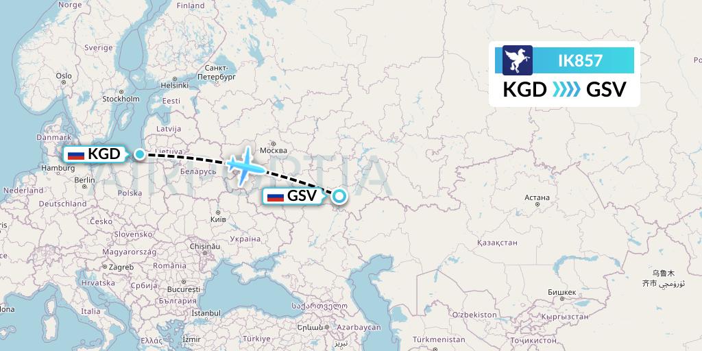 IK857 Air Kiribati Flight Map: Kaliningrad to Saratov