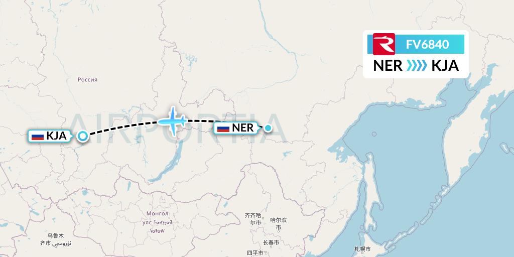 FV6840 Rossiya Flight Map: Chulman to Krasnoyarsk