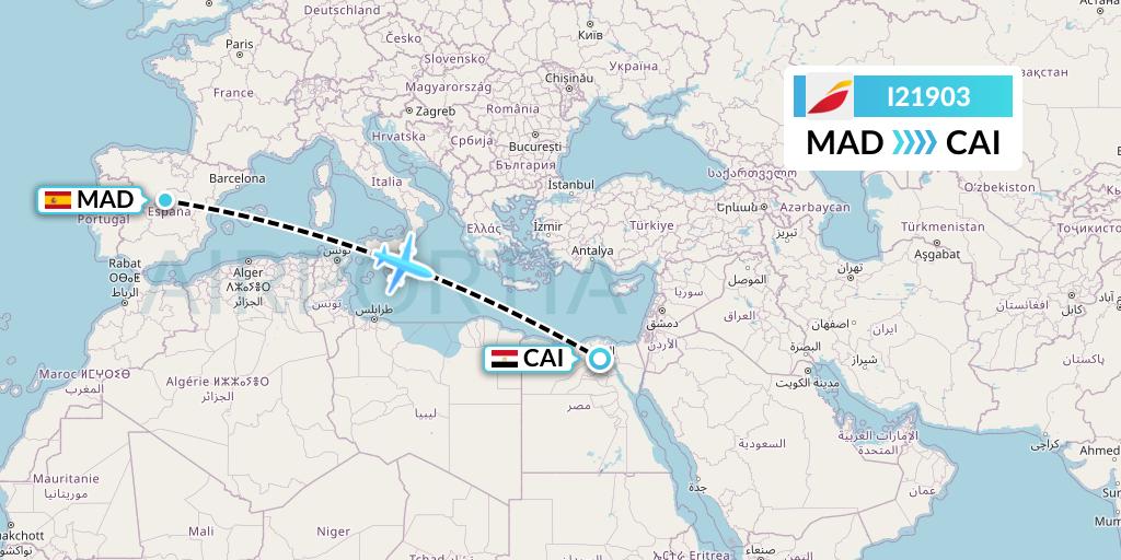 I21903 Iberia Express Flight Map: Madrid to Cairo