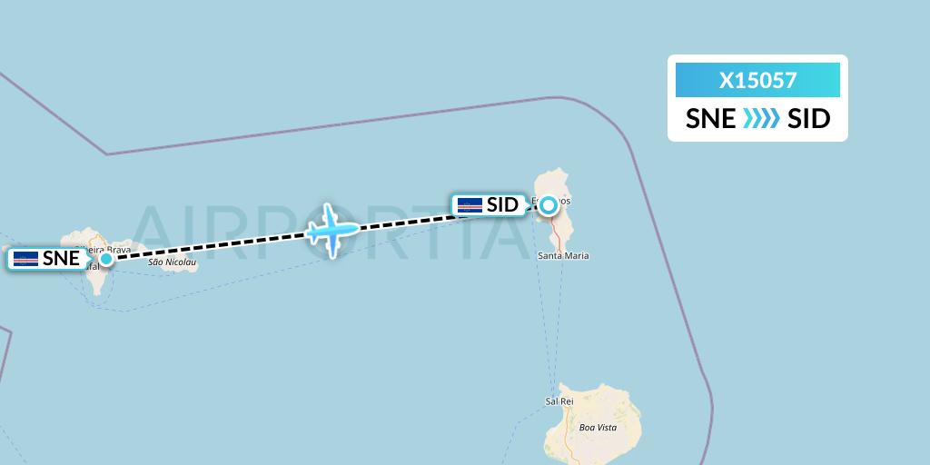 X15057 Nik Airways Flight Map: Preguica to Espargos