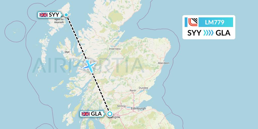 LM779 Loganair Flight Map: Stornoway to Glasgow